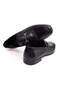 Black Color Laceless Genuine Leather Men's Shoes - 2
