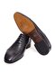 Black Color Lace-Up Genuine Leather Men's Shoes - 3