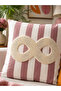 Punch Embroidered Throw Pillow Cover - 43*43 cm - - Pnk001 - 2