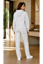 Women's Daisy Spilt Hearts Printed 2-Piece Tracksuit Set/Round Neck Sweatshirt and Straight Leg Bottom - 2