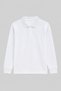 Girls & Boys Unisex White 100% Cotton Polo Collar Long Sleeve 2-Piece T-Shirt - 2