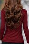 Solid Color Collar Detailed Lycra Stretchy Bodysuit, Casual Long Sleeve Top for Fall & Winter, Women's Clothing - 3
