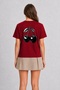 Unisex Tattoo Style Cherry Print T-Shirt - Red