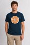 Citrus Patterned Graphic Printed T-Shirt - Navy Blue