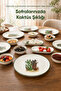 Cactus Patterned 14 Piece Ceramic Breakfast Set for 6 Persons, Decorative Tableware Set with Serving Presentation Plate - 8