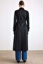 Shirt Collar Double-Breasted Water-Repellent Trench Coat Black 6819 - 7