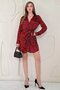 Red Leopard Patterned Satin Dress