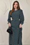 Green Flowy Patterned Dress - 4