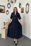 Navy Blue Single Button Short Jacket and Skirt Set