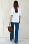 White Short Sleeve Buttoned Blazer Jacket - 4