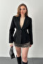 Black Two-Button Pleated Jacket - 3