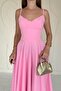 Pink A-Line Strap Dress - 3