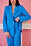 Blue Double Button Jacket and Trousers Set - 4