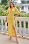 Yellow Gathered Satin Dress
