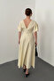 Yellow Button Midi Length Poplin Dress - 4