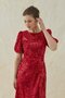 Red Midi Length Sequin Dress - 3
