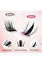 MIX 150 clusters of natural, thick, segmented false eyelashes, 8-18 mm cat-eye style, suitable for b - 2