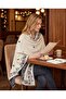 Rose Patterned Women's Shoulder Shawl, Knitwear Shawl, Cape Shawl, Poncho - 5