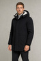 Men's Black Removable Hooded Fur Lined Water and Wind Resistant Winter Coat - 3