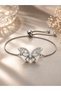 Butterfly Detailed Zircon Bracelet with Lift Detail (Fits All Wrists)