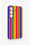 Samsung S25 Compatible Colorful Patterned Silicone Case - 3