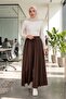 Pants Skirt Model with Wide Legs, Pleated, Elastic Waist Byfu206640 - 6
