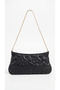 Star Patterned Chain Strap Portfolio Handbag and Shoulder Bag Lined Clutch Bag