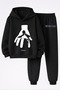 Wednesday Printed 3-Yarn Quality Soft Texture Sweatshirt and Sweatpants Children's Winter Top-Bottom Set