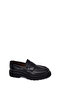 Men's Black Thick Soled Leather Loafer Wm750030Dv - 7