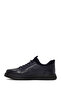 Men's Navy Blue Lace-Up Leather Sneaker Wm720006Df - 3