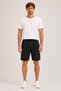 Men's 100% Black Linen Shorts, Lace-Up Waist, 3 Pockets, Relaxed Fit, Wide Leg, Casual Summer Shorts - 2