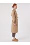 Buttoned Double-Breasted Trench Coat Beige - 5