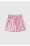 Girl's Pink Bermuda Shorts with Belt Detail and Side Pockets - 2