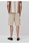 Men's Cream 100% Cotton Regular Fit Bermuda Shorts with Wide Side Pockets - 2