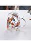 350 ml - Floral Double Walled Transparent Espresso Glass Cup with Handle Office Home - 3