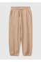 Girl's Milk Coffee Logo Embroidered Pocket Drawstring Sweatpants