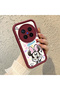 Vivo X300 Pro Compatible Case Camera Protector Minnie Pattern Burgundy Lover Couple Silicone Phone Case - 3