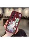 Samsung Galaxy A55 Compatible Case Camera Protective Case with Cat Design Burgundy Dear Couple Silicone Phone Case