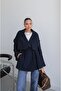 Navy Blue Alyssa Belted Trench Coat