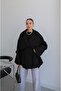 Black Alyssa Belted Trench Coat - 3