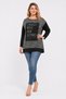 Women's Plus Size, Black, Batwing Sleeve, Print Detailed, Two Color Tunic 65N39614 - 5