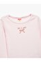 Cotton Bowknot Printed Long Sleeve Crew Neck Printed T-Shirt - 3