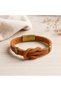 Men's Brown Leather Bracelet – Gift Bracelet with Knot Design and Metal Detail - 3