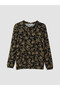Ozmarka New Season Black Tie-Neck Floral Blouse - 5