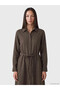 Brown Shirt Dress with Belt - 2