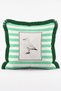 Colorful Striped Sailor Themed 4-Piece Fringed Throw Pillow Cover Set with Sailboat and Lantern Figures - 6