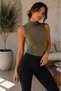 Women's High Neck Zero Sleeve Basic Bodysuit - 3