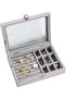 Modern Jewelry Display and Storage Box with Soft Velvet Interior, Clear Glass Lid, Multiple Compartments and Secure Closure, Ideal for Organizing Fashion Jewelry, Rings, Earrings, Bracele