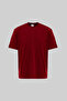 Men's Basic Relaxed Thin Cotton T-Shirt Burgundy