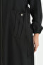 Cep Detailed Belted Tencel Ferace - Black - 3